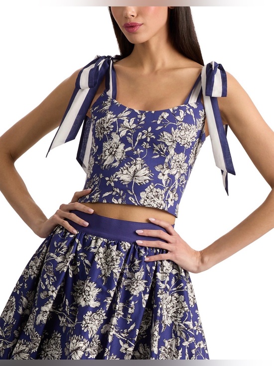 Alice + Olivia Tops - Alice + Olivia Blanca Tie Shoulder Top